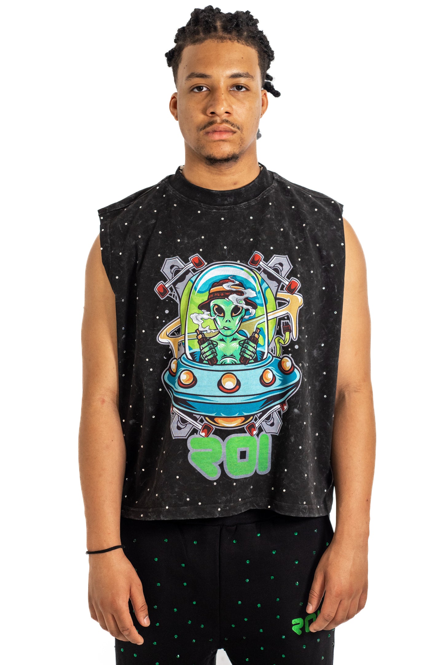 SpaceRocket Rhinestone Sleeveless