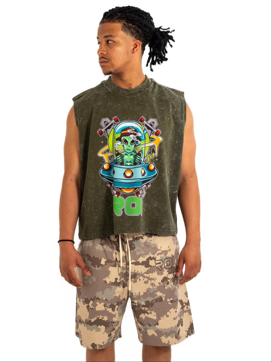 SpaceRocket Green Sleeveless