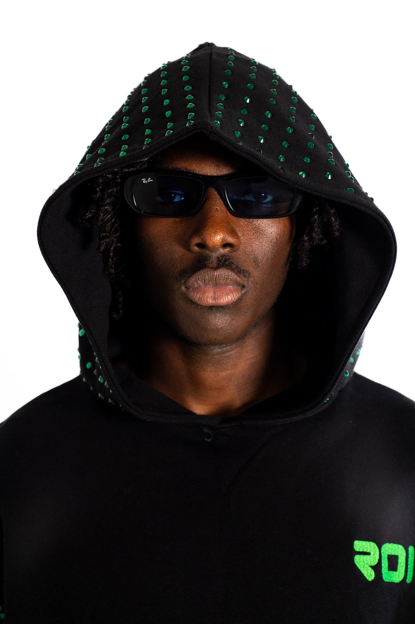 Rhinestone Sleeveless Hood